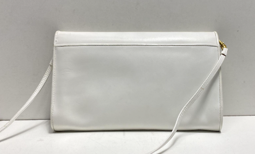 Mary Ann Rosenfield White Leather Envelope Flap Shoulder Bag Vintage Minimalist Purse
