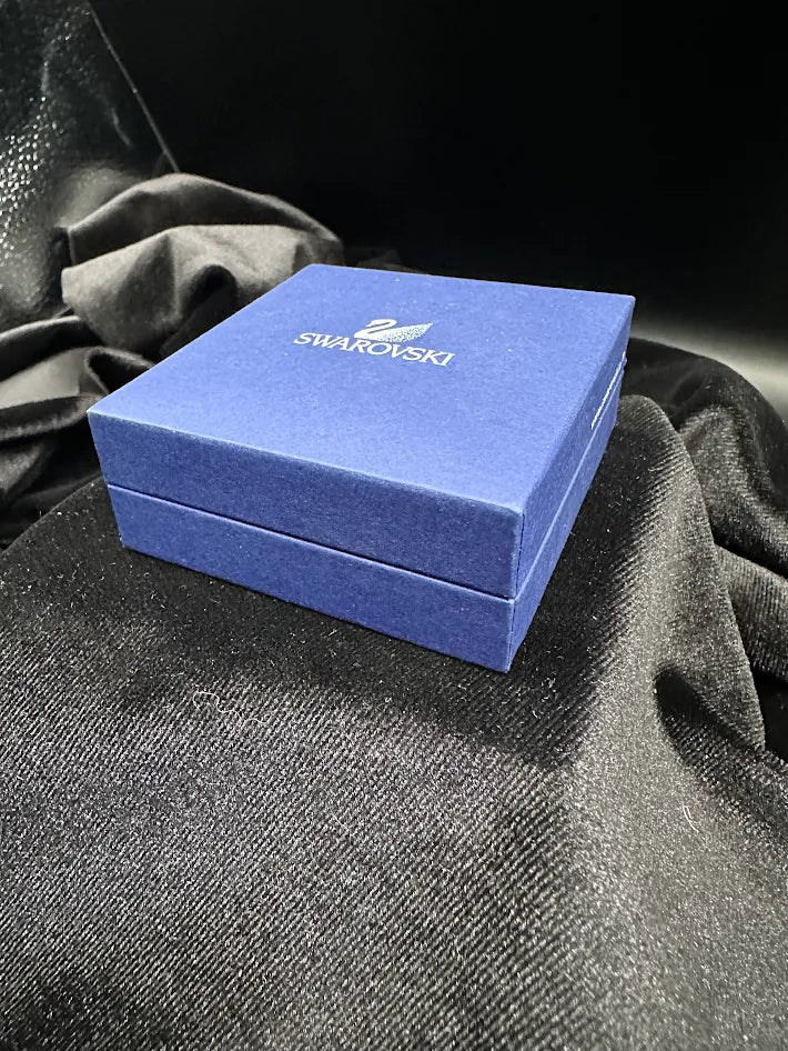 Swarovski Crystal Cufflinks Silver Tone Square Men's Jewelry with Original Box