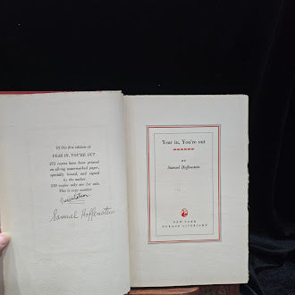 Year In, You’re Out by Samuel Hoffenstein (1930) Signed by Samuel Hoffenstein Limited Edition Covici Friede Publishers (Fixes)