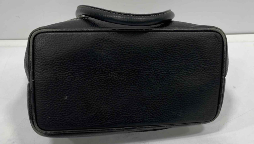 Dooney & Bourke Black Denim Logo Shoulder Bag Leather Trim DB Monogram Tote Purse