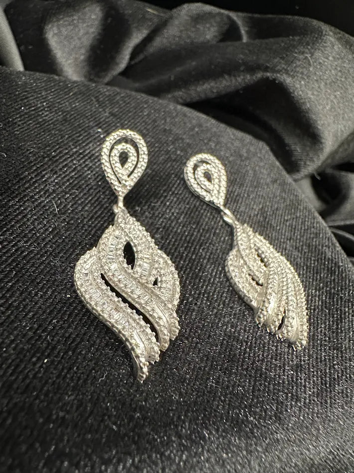 925 Sterling Silver Moissanite Dangle Earrings Teardrop Drop Brilliant Sparkle Elegant Fine Jewelry Style