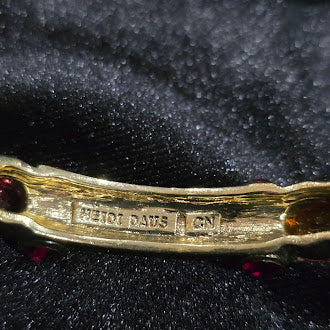 Retired Heidi Daus Swarovski Crystal Statement Bracelet Gold Tone Hinged Cuff Designer Glam Jewelry