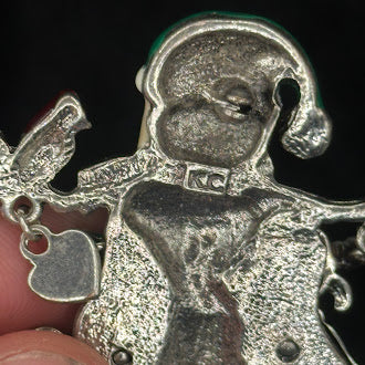 Vintage Kenneth Cole Snowman Cat and Dog Brooch Enamel Rhinestone Christmas Pin