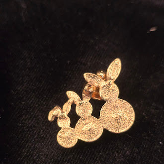 Avon Gold Tone Bunny Family Brooch With Faux Pearl Accents