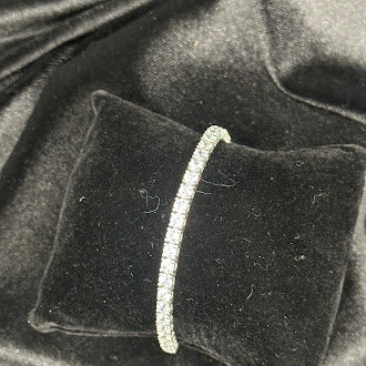 (SOLD) 925 Sterling Silver CZ Tennis Bracelet 7” Round Cut Diamond Look Classic Sparkle