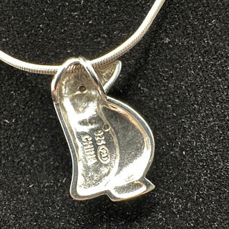 Sterling Silver Penguin Pendant Necklace 925 Marcasite Style Animal Necklace