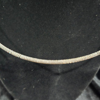 Vintage Sterling Silver Mesh Necklace, Minimalist Herringbone Style Collar Necklace, Sleek Estate Silver Chain Jewelry