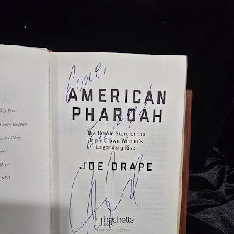 American Pharoah The Untold Story of the Triple Crown Winner's Legendary Rise by Joe Drape Signed by Joe Drape First Edition 2016 Hardcover (Fixes)