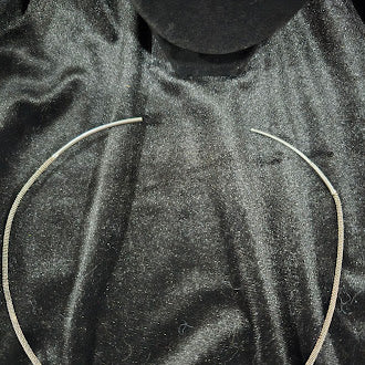Vintage Sterling Silver Mesh Necklace, Minimalist Herringbone Style Collar Necklace, Sleek Estate Silver Chain Jewelry