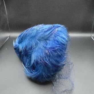 Lisa New York blue feather hat with net trim