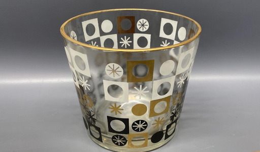 Vintage Atomic Barware Set with Gold Starburst