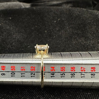 Gold Vermeil 925 Sterling Silver Oval CZ Solitaire Ring Size 6.75