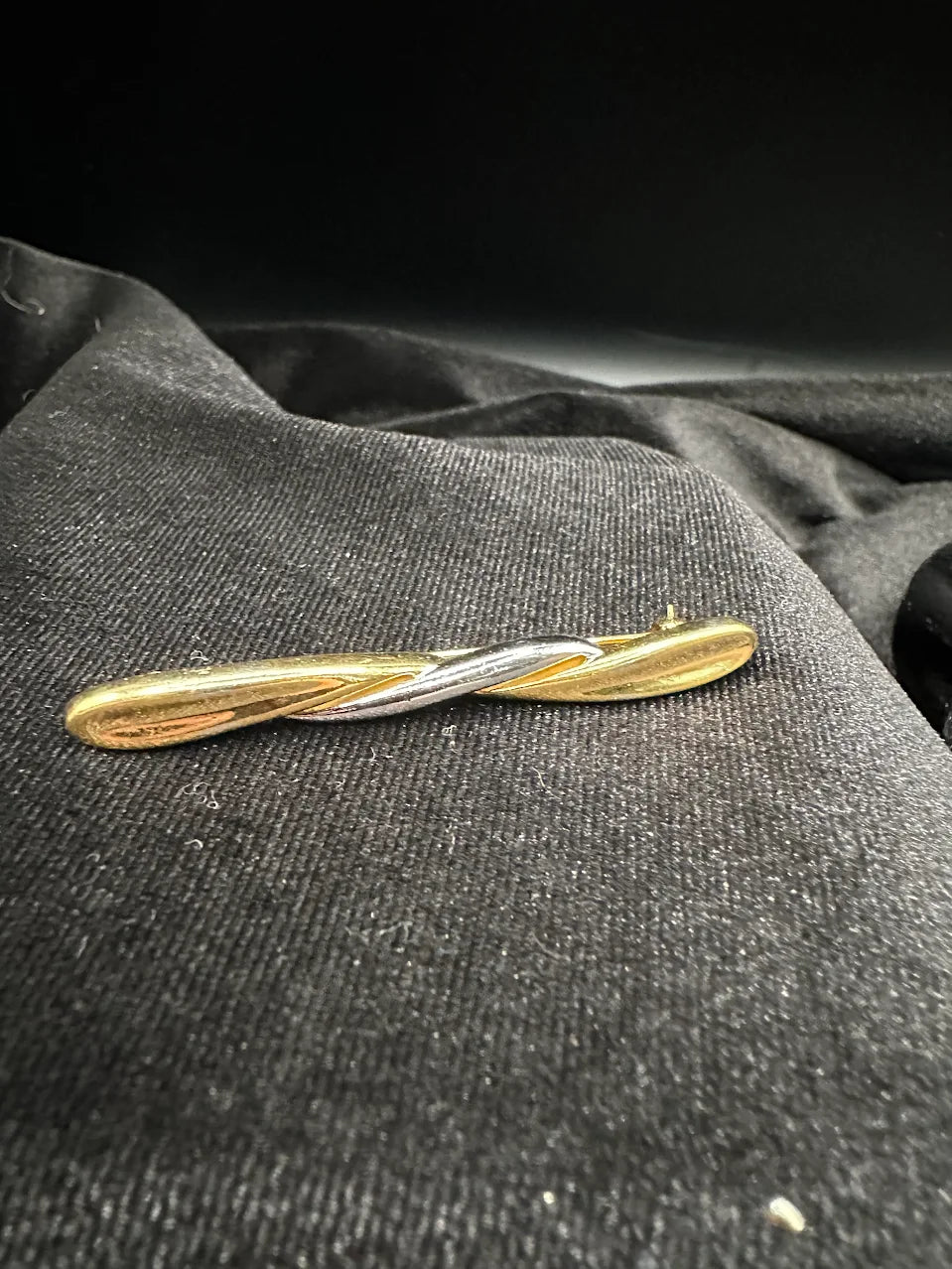 Gold Tone Silver Tone Bar Brooch