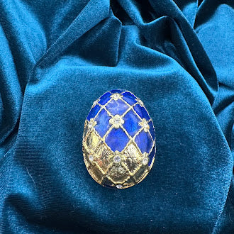 Vintage Enameled Egg Trinket Box