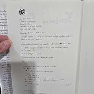 Barbara Bush A Memoir Barbara Bush Signed by Barbara Bush 1994 First Edition Hardcover With Dust Jacket (Fixes)