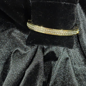 Vintage Tommy Bahama Gold Tone Rhinestone Bangle Bracelet Estate Designer Vintage Jewelry