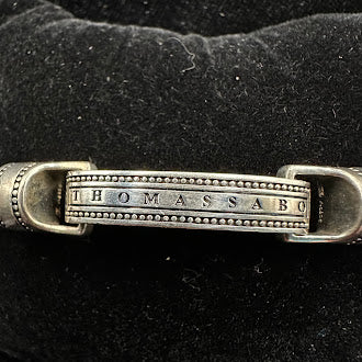 Thomas Sabo Rebel at Heart black braided leather bracelet with silver clasp, view 2