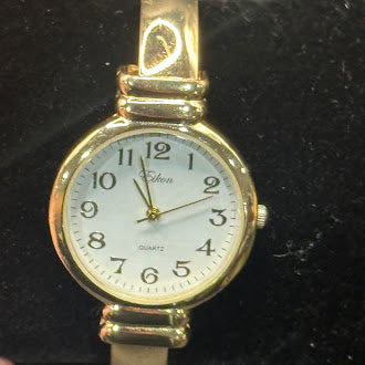 Eikon gold-tone ladies quartz wristwatch with white dial, for parts or repair, view 2