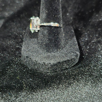 925 Sterling Silver Mystic Quartz Solitaire Ring Size 6.75 | Oval Rainbow Faceted Gemstone Statement Ring