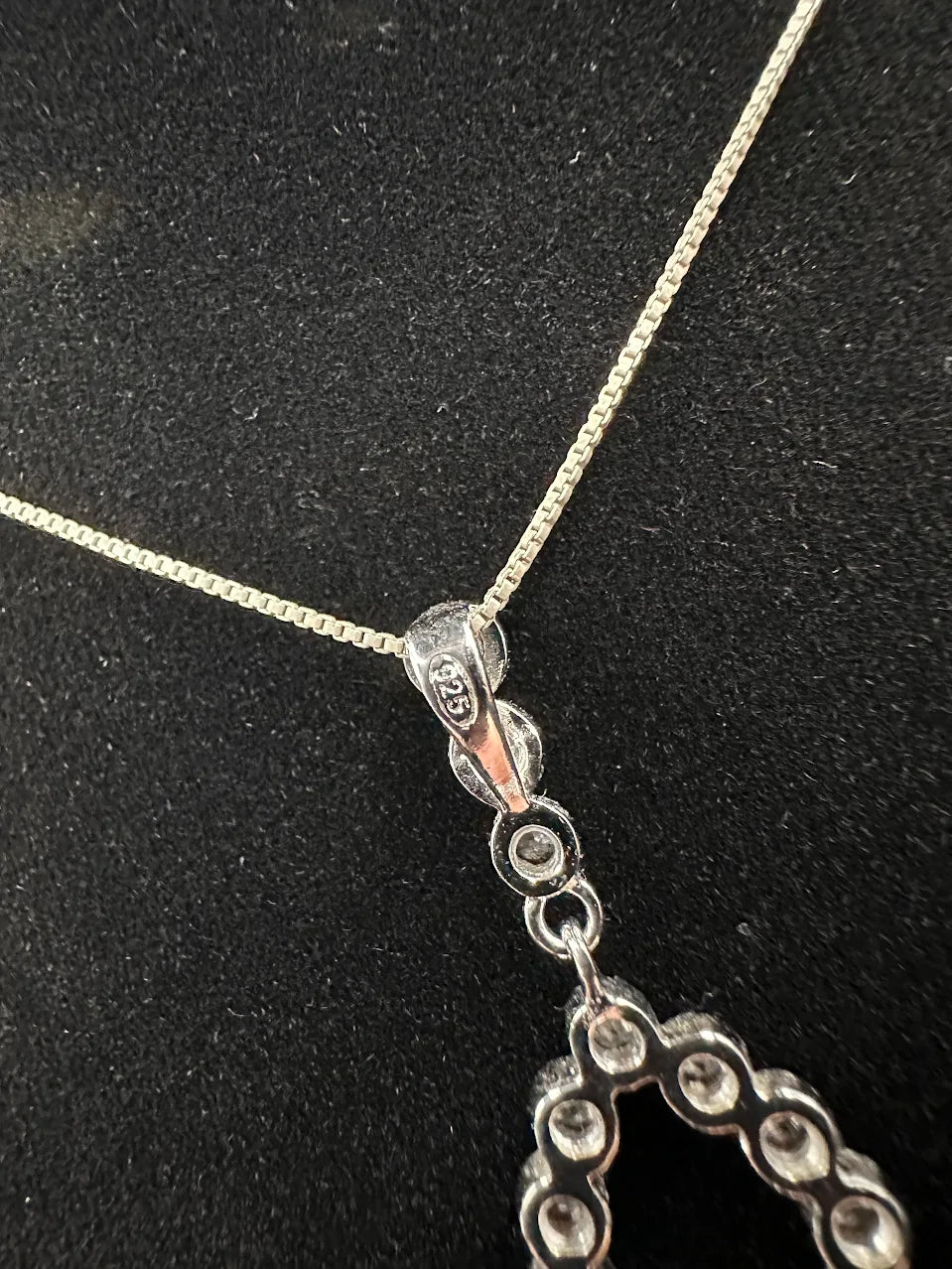 925 sterling silver crystal teardrop pendant necklace