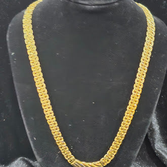 Vintage Monet Gold Tone Statement Necklace, Signed Designer Collar Necklace, Classic Estate Luxury Chain Jewelry