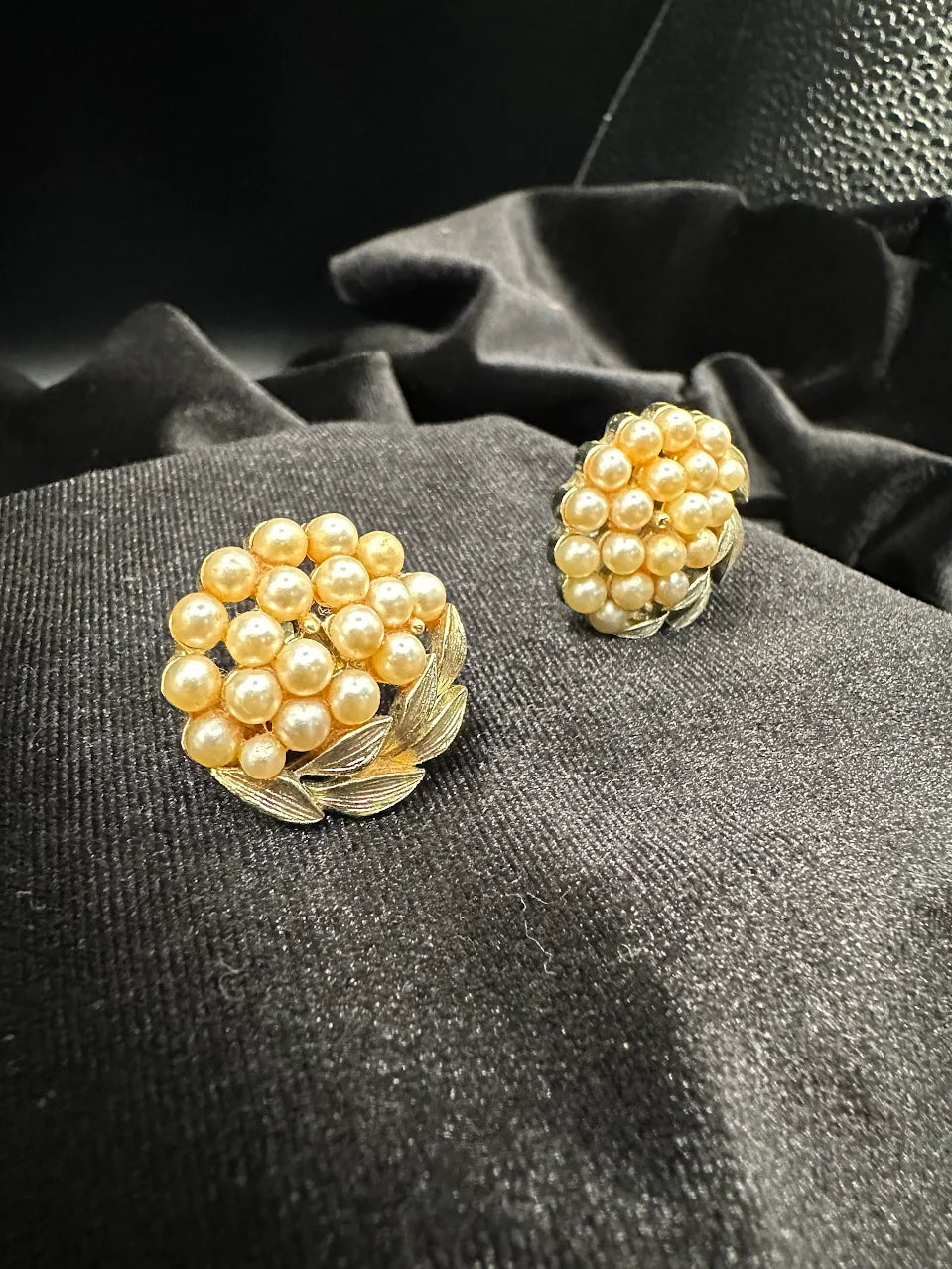 Lisner Gold Tone Pearl Style Clip Earrings