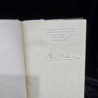 Hudson River Landings by Paul Wilstach Signed by Paul Wilstach 1933 First Edition Bobbs Merrill Company Hardcover Limited Edition with Map (Fixes)