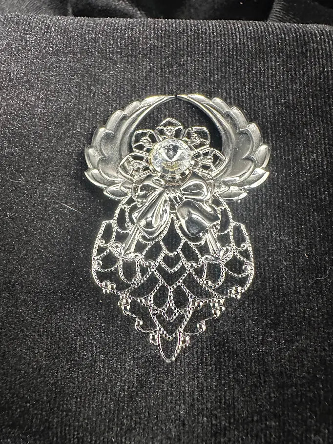Jane 1997 AOL Angel of Love brooch, signed angel pin, view 2