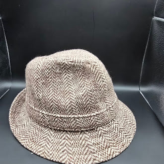 Kangol Heritage brown herringbone bucket hat with stitched band