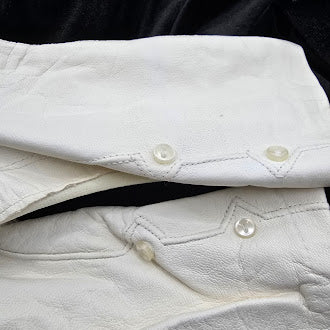 Vintage White Leather Ladies Dress Gloves | Soft Formal Gloves with Original Storage Bag