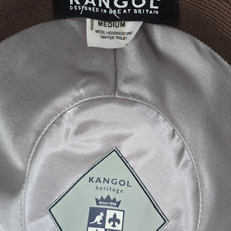 Kangol Heritage brown herringbone bucket hat with stitched band