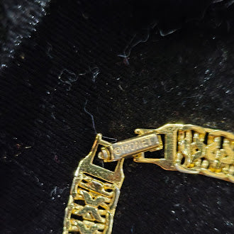 Vintage Monet Gold Tone Statement Necklace, Signed Designer Collar Necklace, Classic Estate Luxury Chain Jewelry