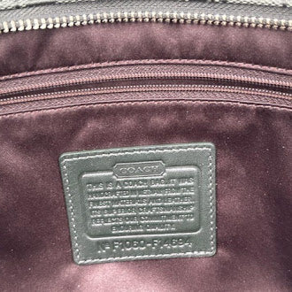Coach hunter green signature pattern gallery tote with zip pocket and shoulder straps, view 6