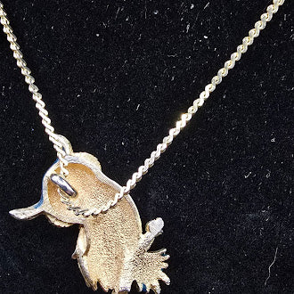 Gold Tone Blue Enamel Owl Pendant Necklace Crystal Eyes Whimsical Bird Jewelry
