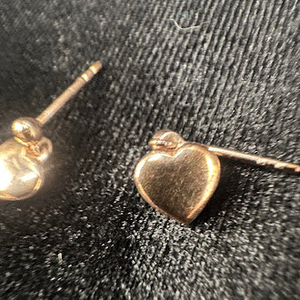 D’Joy Sterling Silver 925 Rose Gold Vermeil Heart Stud Earrings