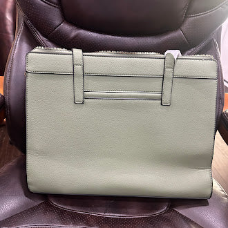London Fog 100th Anniversary Sophia Pebble Tote in Olive With Buckle Detail