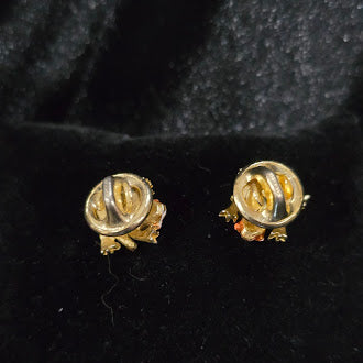 Gold Tone Orange Frog Earrings Clip On Frog Pair Orange Enamel Style Frogs Animal Jewelry Vintage Style Clips